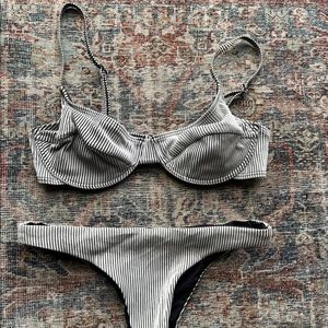 Zulu and Zephyr stripe ribbed bikini